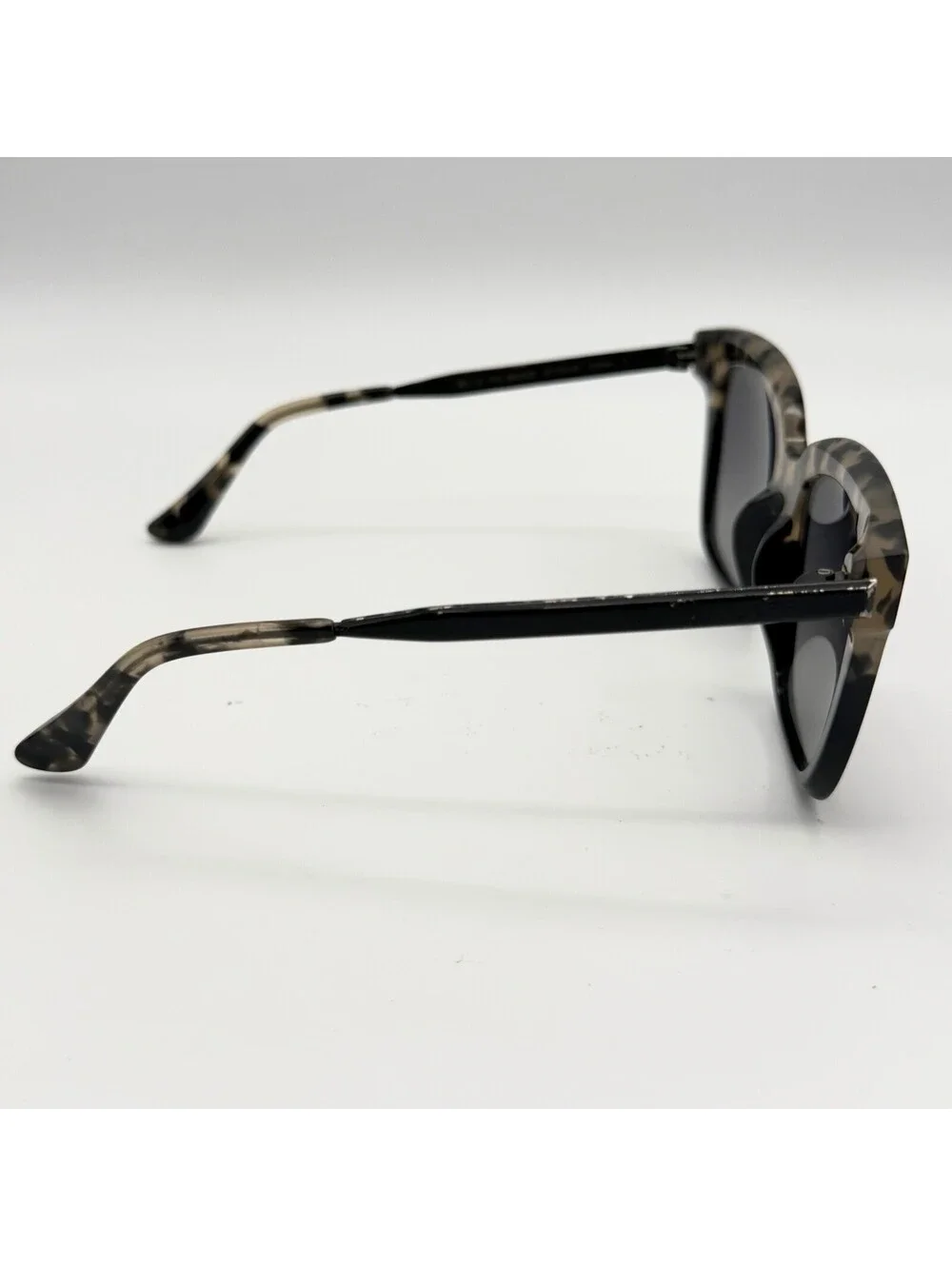 DIFF Bella Polarized Square Sunglasses Black Tortoise Gray Womens GF-GG10P